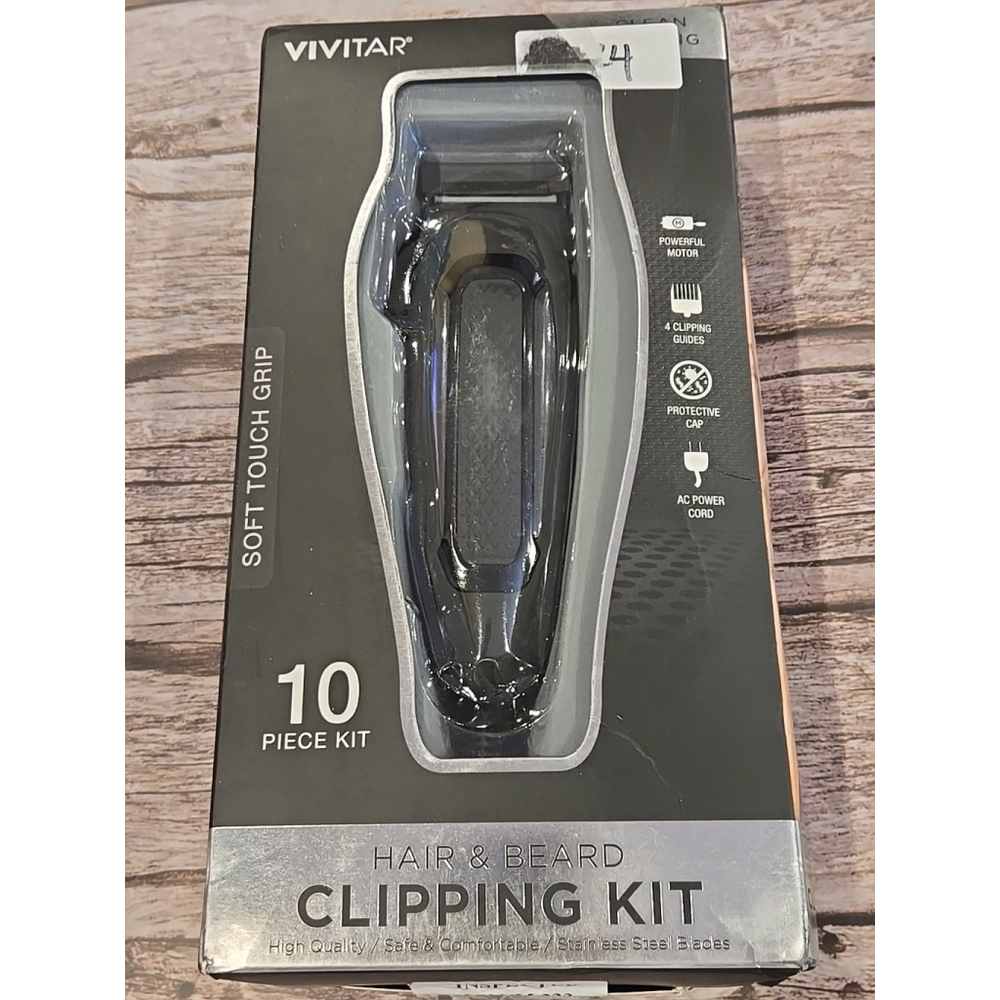 Vivitar Hair & Beard Clipping Kit (10 Piece Kit)Soft Touch Grip NIB ,(139)